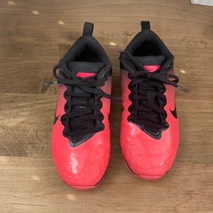 Nike cleats size 13 little kid, bright pink